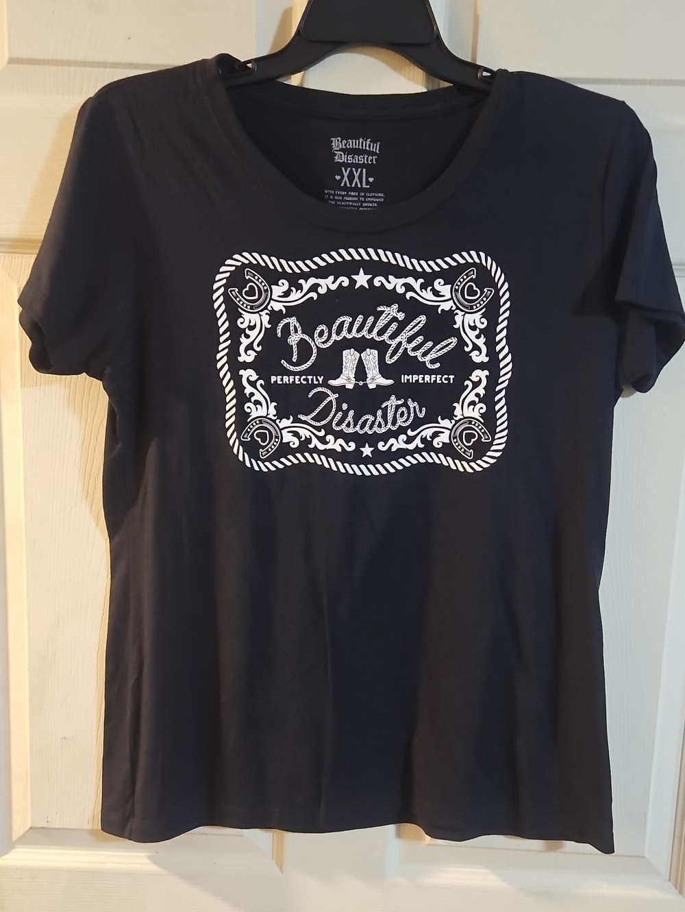 BEAUTIFUL DISASTER LIMITED EDITION Cowgirl Tee : BLACK: New Without Tags: XXL
